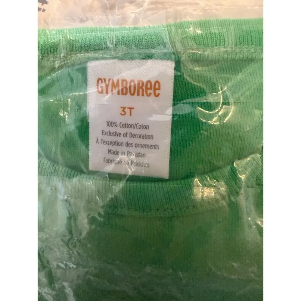 NWT Gymboree Green W/Embroidered Rainbow Top & Shamrock Hair Clips